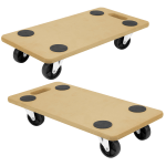 Mount-It! MI-927 Wood Platform Dollies, 23in W x 11-1/2in L x 4-1/4in H, Brown, Set Of 2 Dollies