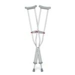 Medline Red-Dot Aluminum Crutches, Adult, Gray, Case Of 8 Pairs