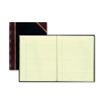 Rediform Black Texhide Cover Record Books - 150 Sheet(s) - Thread Sewn - 8.37in x 10.37in Sheet Size - Black - Green Sheet(s) - Brown, Green Print Color - Black Cover - Recycled - 1 Each