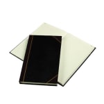 Rediform Texhide Cover Record Books with Margin - 300 Sheet(s) - Thread Sewn - 8 3/4in x 14 1/4in Sheet Size - Green Sheet(s) - Brown, Green Print Color - Black Cover - Recycled - 1 Each