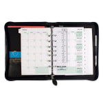 Day-Timer Bonded Leather Binder And Starter Set Organizer, 5 1/2in x 8 1/2in, Black