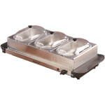 Brentwood BF-315 4.5 Quart 3 Pan Buffet Server and Warming Tray, Brushed Stainless Steel - Triple Warmer/Plates - 1.50 quart per Container - 180 W - Stainless Steel - Brushed Stainless Steel