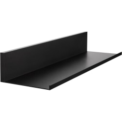 Hangman 18-Inch No-Stud Floating Shelf (Black Powder Coat) - 2.5in Height x 17.9in Width x 4.6in Depth x 4.6in Length - Durable, Rust Proof, Damage Resistant, Sturdy, Easy to Clean - Black - Aluminum