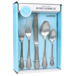 Martha Stewart Laurentide Vintage 20-Piece Stainless Steel Flatware Set, Silver