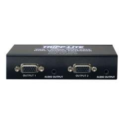 Tripp Lite Dual VGA & Audio over Cat5/Cat6 Video Extender Receiver EDID 300ft - Video/audio extender - receiver - over CAT 5/6 - 2 ports - up to 56.8 miles - for P/N: B132-002A-2, B132-004A-2