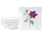 Martha Stewart Botanical Garden 6-Piece Ceramic Dish Set, 1-1/2in x 8-3/4in, White