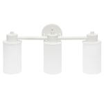 Lalia Home Essentix 3-Light Wall Mounted Vanity Light Fixture, 6-1/2inW, Opaque White/White