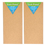 Flipside Cork Panels, 36inH x 16inW x 1/2inD, Brown, Pack Of 2 Panels