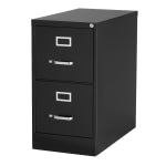 WorkPro 26-1/2inD Vertical 2-Drawer Letter-Size File Cabinet, Black