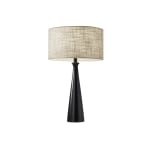 Adesso Linda Table Lamp, 21 1/2inH, Brown/Light Yellow Shade/Black Base