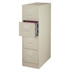 WorkPro 26-1/2inD Vertical 4-Drawer Letter-Size File Cabinet, Putty