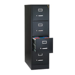 WorkPro 26 1/2inD 4-Drawer Letter-Size Vertical File Cabinet, Black