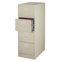 WorkPro 26-1/2inD Vertical 2-Drawer File Cabinet, Light Gray