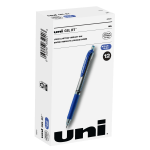 uni-ball Signo Gel RT Retractable Pens, Medium Point, 0.7 mm, Silver Barrel, Blue Ink, Pack Of 12 Pens