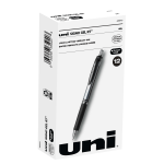 uni-ball Signo Gel RT Retractable Pens, Medium Point, 0.7 mm, Silver Barrel, Black Ink, Pack Of 12 Pens