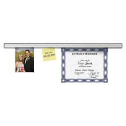 Advantus Grip-A-Strip Display Rail, 1 1/2in x 12in, Platinum Satin Finish