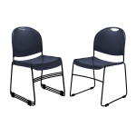 Commercialine Multipurpose Ultra-Compact Stack Chairs, Navy/Black, Set Of 4 Chairs