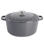 Spice by Tia Mowry Savory Saffron 6-Quart Enameled Cast Iron Dutch Oven, Charcoal