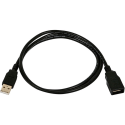 Monoprice 3ft USB 2.0 A Male to A Female Extension 28/24AWG Cable (Gold Plated) - 3 ft USB Data Transfer Cable - First End: 1 x Type A Male USB - Second End: 1 x Type A Female USB - Extension Cable - Gold Plated Connector - 24/28 AWG - Black