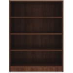 Lorell Essentials 48inH 4-Shelf Bookcase, Walnut