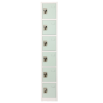 Alpine 6-Tier Steel Lockers, 72inH x 12inW x 12inD, Misty Green, Pack Of 2 Lockers