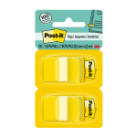 Post-it Flags, 1 in. x 1.7 in., 2 Dispensers, 50 Flags/Dispenser, Yellow, Back to School Supplies for Students, Tabs for Textbooks and Notebooks