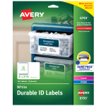 Avery Durable Easy Peel ID Labels With Sure Feed Technology, 6793, Rectangle, 2in x 2-5/8in, White, Pack Of 120