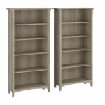 Bush Business Furniture Salinas 63inH 5-Shelf Bookcases, Driftwood Gray, Set Of 2 Bookcases, Standard Delivery