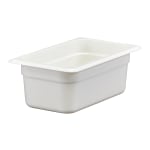 Cambro Camwear GN 1/4 Size 4in Food Pans, 4inH x 6-3/8inW x 10-1/2inD, White, Set Of 6 Pans