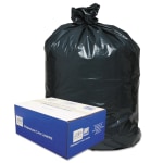 Classic 2-Ply 0.63-mil Low-Density Trash Can Liners, 40 - 45 Gallons, 46in x 40in, Black, Pack Of 250 Liners