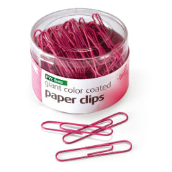 OIC Paper Clips, Tub Of 80, Jumbo, Breast Cancer Awareness