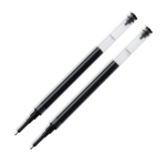 Pilot Rollerball Pen Refills, Fits Dr. Grip Gel, G-2, Needle Point, 0.7 mm, Black, Pack Of 2