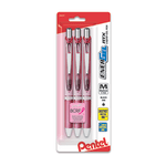 Pentel EnerGel RTX Retractable Liquid Gel Pens, Medium Point, 0.7 mm, 54% Recycled, Assorted Barrel Colors, Black Ink, Pack Of 3 Pens