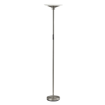 Adesso Solar LED Floor Lamp, 70-1/2inH, Frosted Shade/Brushed Steel Base