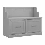 Bush Furniture Woodland 40inW Entryway Bench With Doors, Cape Cod Gray, Standard Delivery