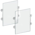 Azar Displays Clear Acrylic Window/Door Sign Holder Frame with Suction Cups, 11inW x 17inH, Clear, Pack Of 2