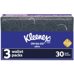 Kleenex Unscented Slim Wallet Facial Tissues, 10 Tissues Per Pack, Box Of 3 Packs