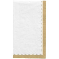 Amscan Premium Buffet Napkins, 7-3/4in x 4-1/2in, Gold