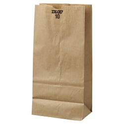 General #8 Paper Grocery Bags, 6 1/8inH x 4 1/6inW x 12 7/16inD, White, Pack Of 500 Bags