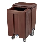 Cambro SlidingLid Ice Caddy, Tall, 200-Lb Capacity, Dark Brown