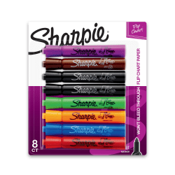 Sharpie Flip Chart Markers, Assorted, Pack Of 8