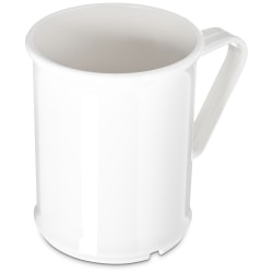 Carlisle Polycarbonate Handled Mugs, 9.6 Oz, White, Pack Of 48 Mugs