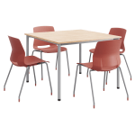 KFI Studios Dailey Square Dining Set, Natural/Coral