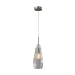 Adesso Layla Pendant Lamp, 14inH x 4-1/2inW, Clear Shade/Silver Base