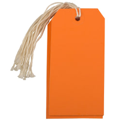 JAM Paper Gift Tags, 4 3/4in x 2 3/8in, Orange, Pack Of 10