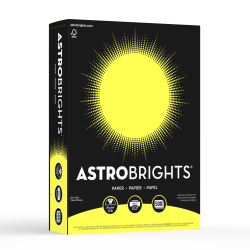 Astrobrights Color Multi-Use Printer & Copy Paper, Lift-Off Lemon, Letter (8.5in x 11in), 500 Sheets Per Ream, 24 Lb, 94 Brightness