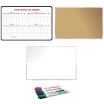 Ghent Work From Home Bundle, 24in x 36in, White/Cork, Set Of 3 Boards