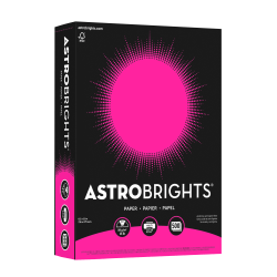 Astrobrights Color Multi-Use Printer & Copy Paper, Fireball Fuchsia, Letter (8.5in x 11in), 500 Sheets Per Ream, 24 Lb, 94 Brightness