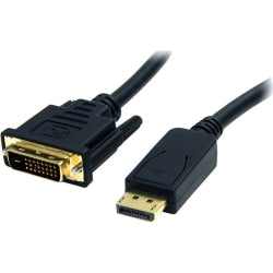 4XEM DisplayPort To DVI-D Dual Link Male to Male Cable, 6ft, Black