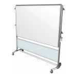 Ghent Nexus IdeaWall 2-Sided Porcelain Magnetic Dry-Erase Whiteboard, 76in x 76in, Frosted Aluminum Frame With Silver Finish